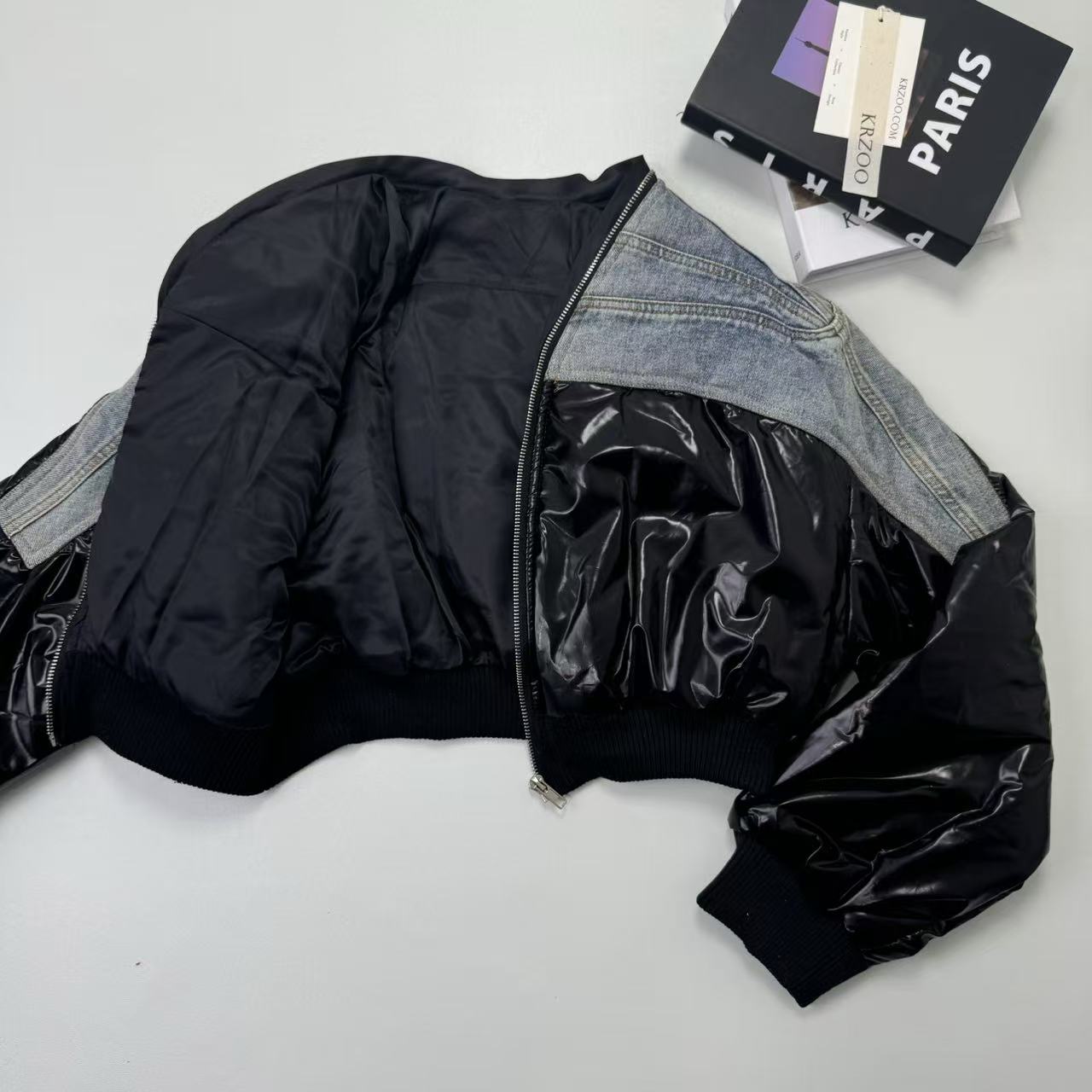 Jeans quilted down puffer jacket
