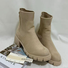 Mid-Calf Platform Combat Boots