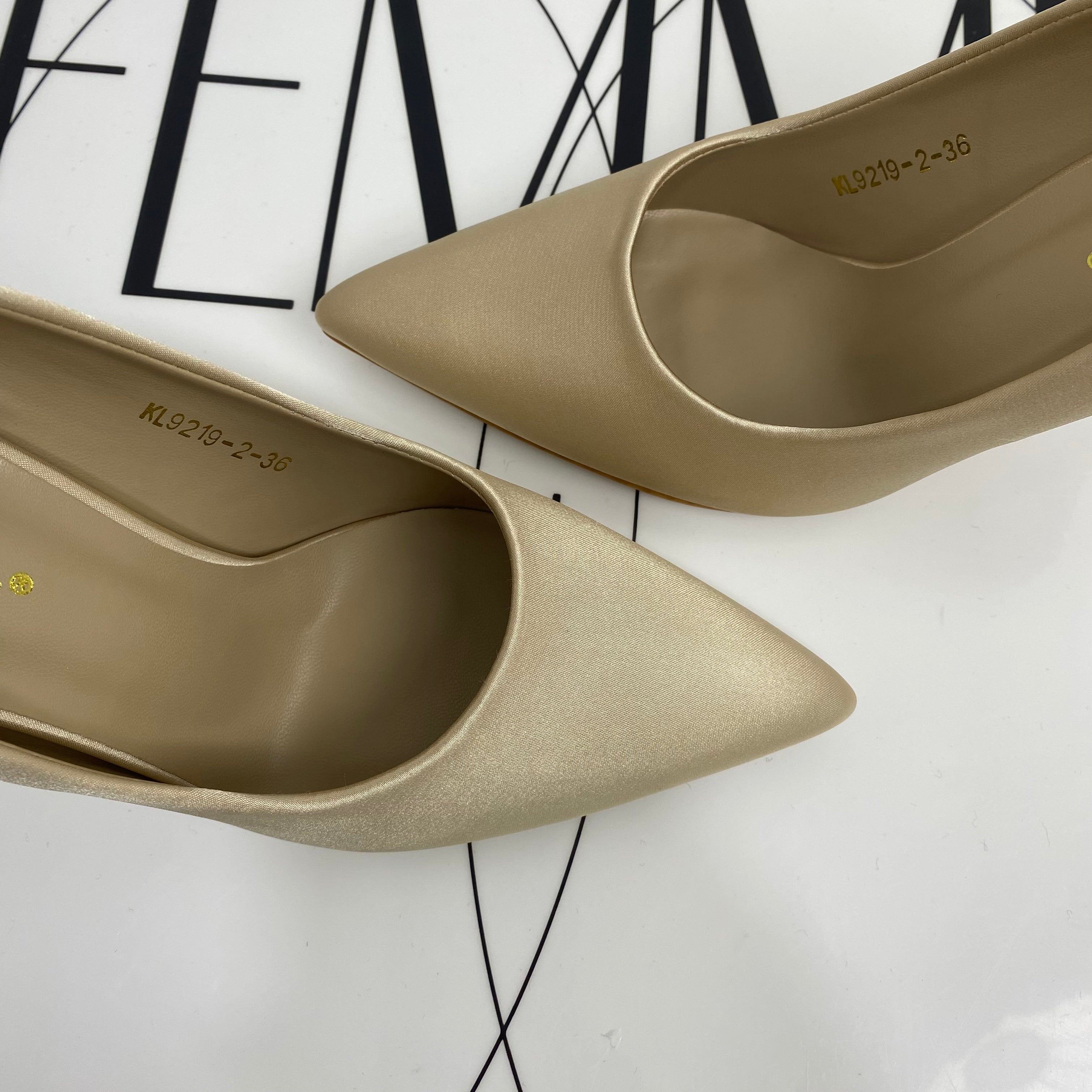 Pointed-Toe Satin High Heels