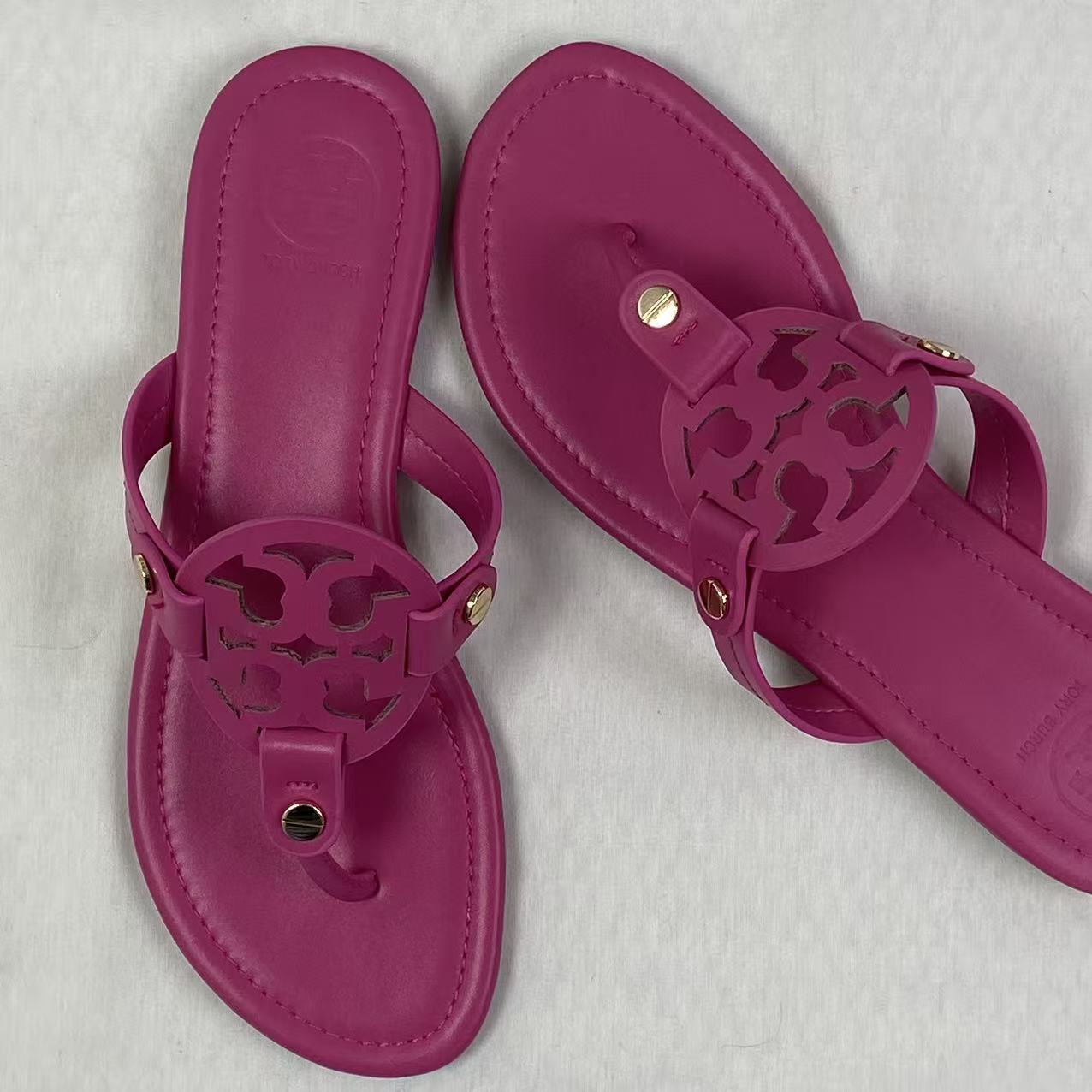 leather slip-on sandals