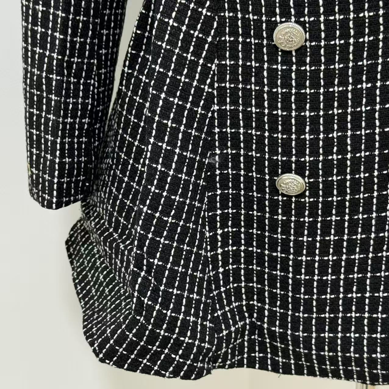 Chanel-Style Double-Breasted Wool Coat