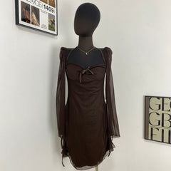 Solid Color Fitted Waist Link Dress