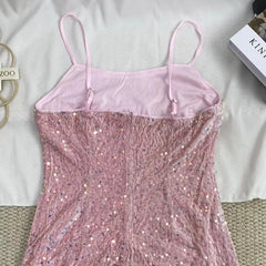 Backless Sequined Glitter Dress