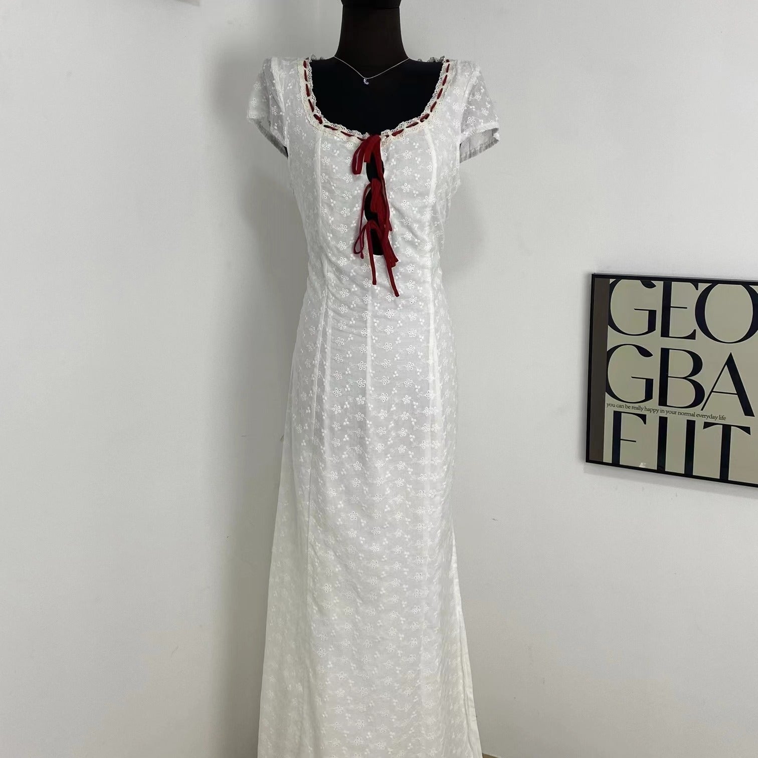 Cotton Embroidered Lace Dress