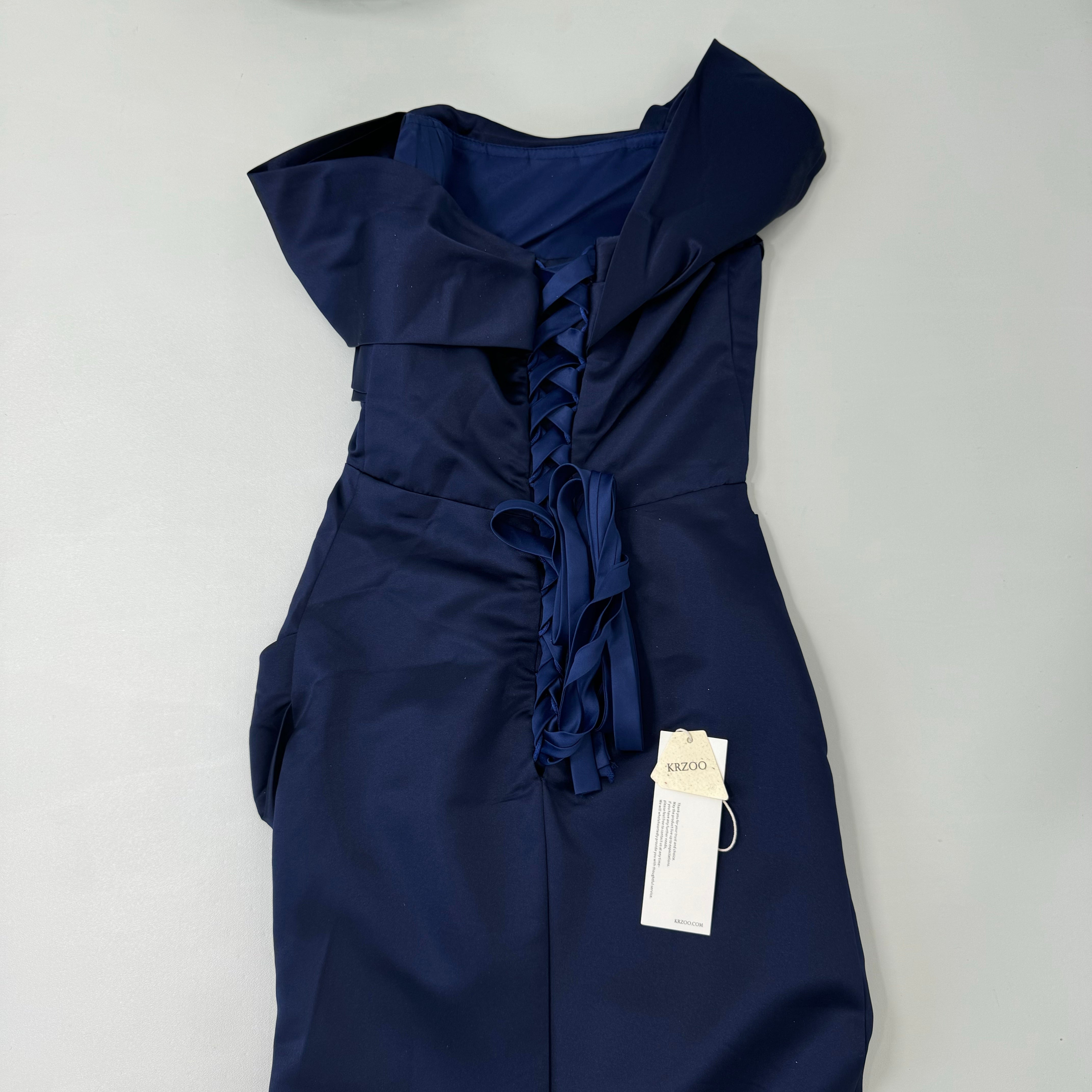 Blue evening dress with a mermaid tail skirt