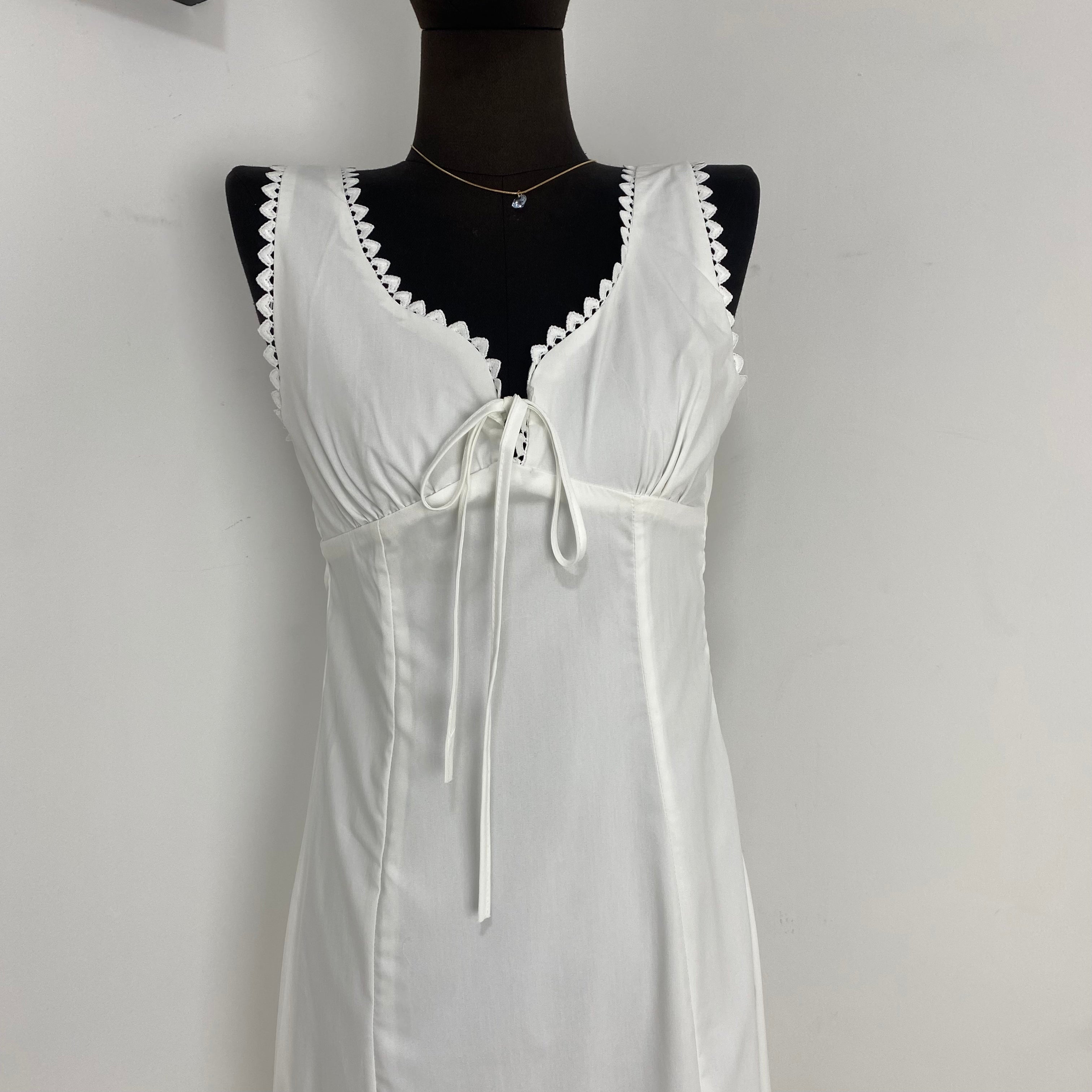 Lace-Trimmed Fishtail Dress