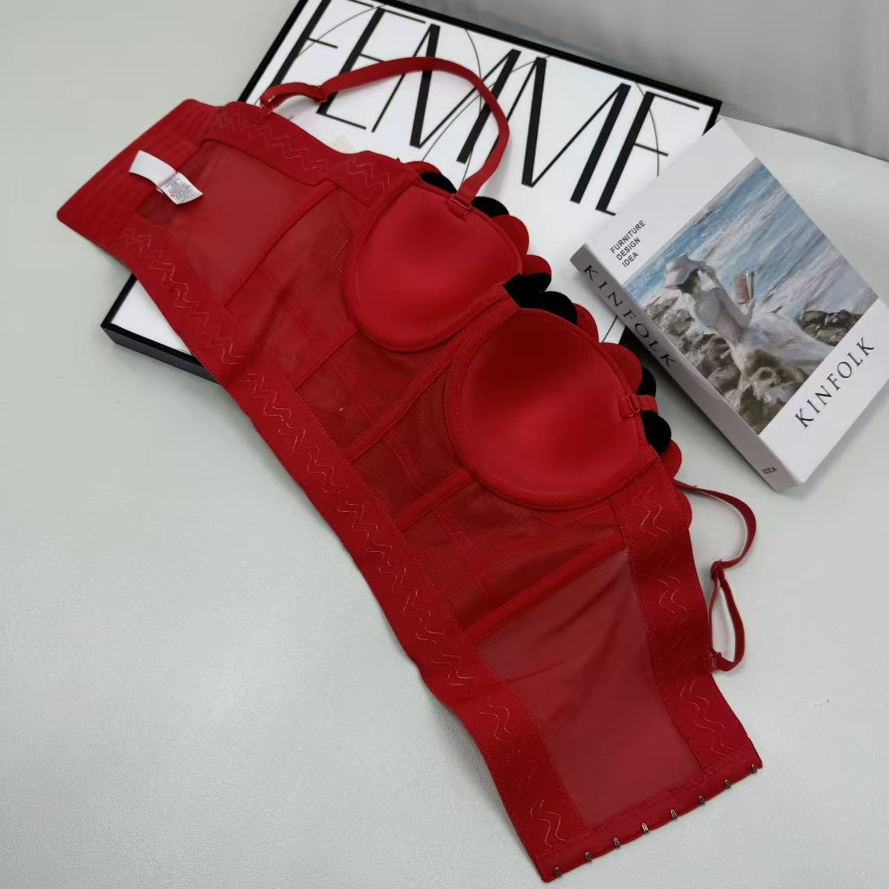 Diamond Heart-shaped Fishbone Bra