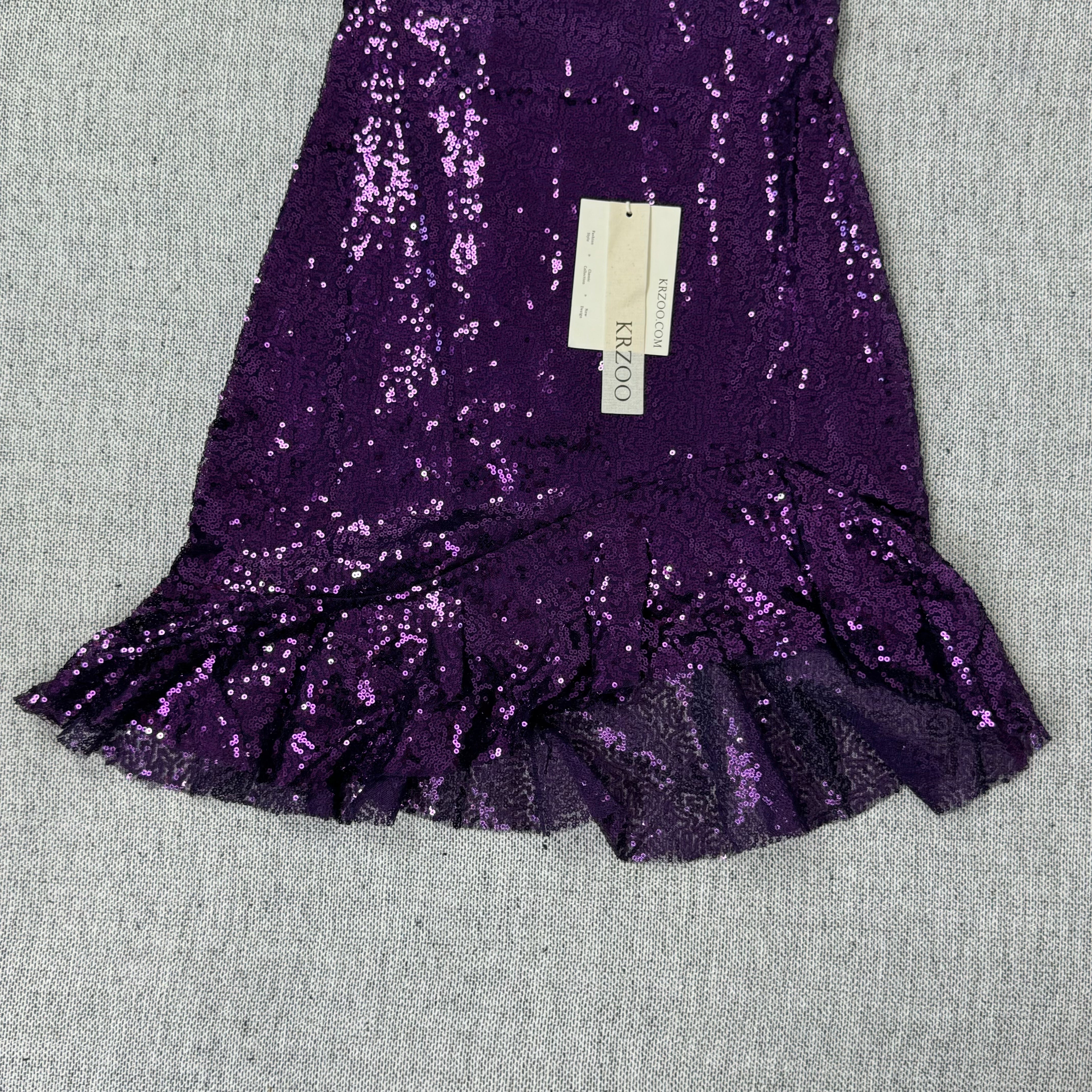 Draped sequin back-crossing strap dress