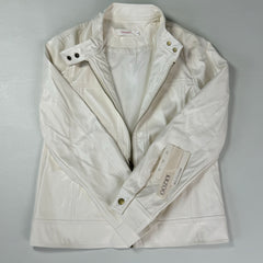 Standing collar PU leather motorcycle jacket