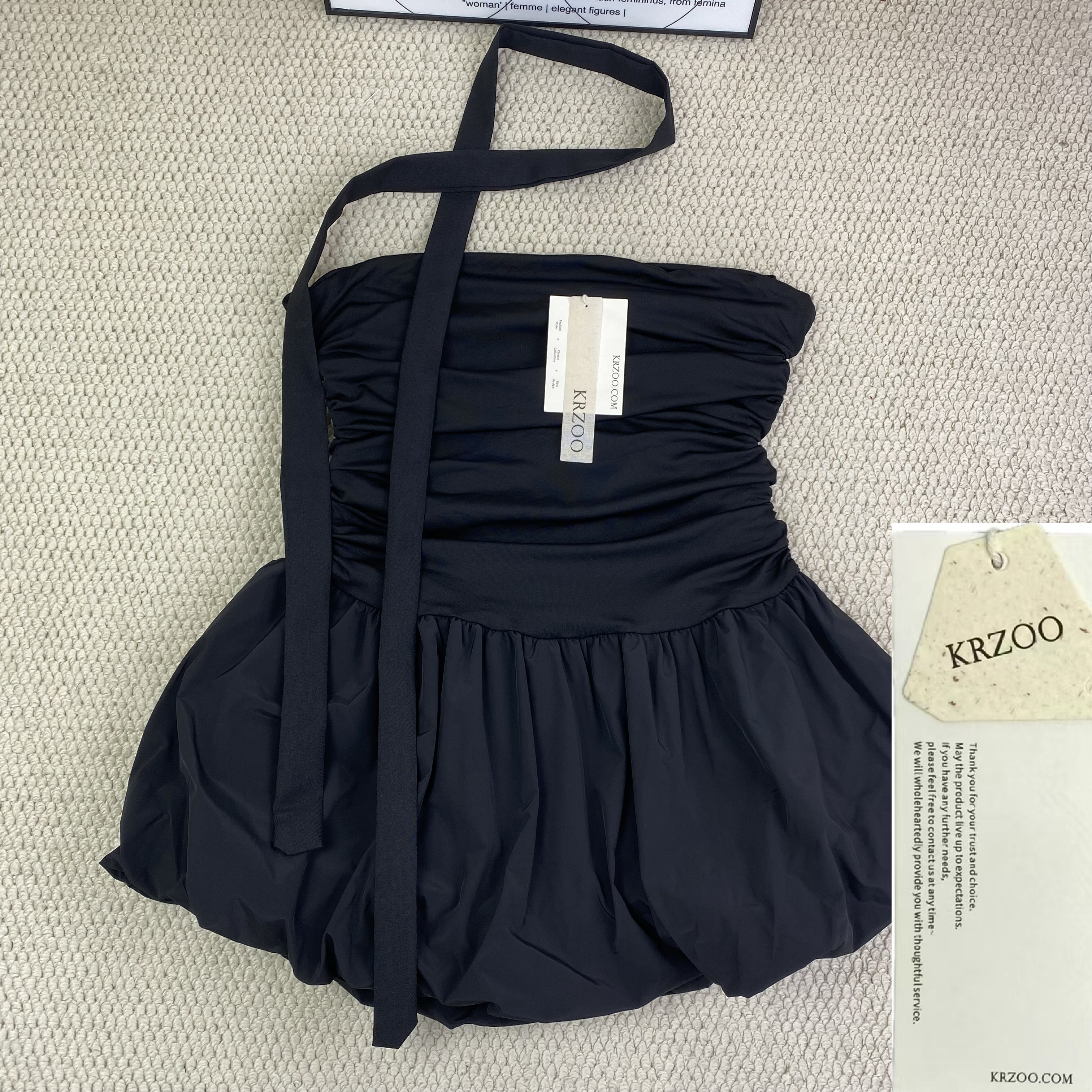 Strapless lace-edged dress