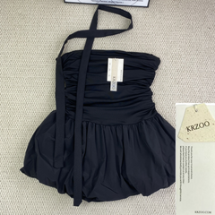 Strapless lace-edged dress