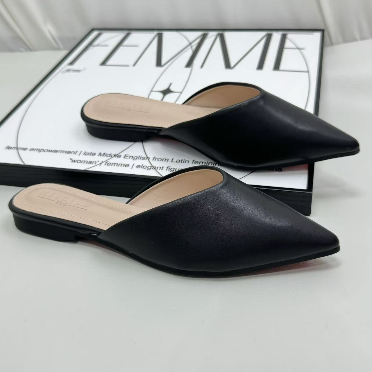 Baotou half-heel pointed-toe flat shoes