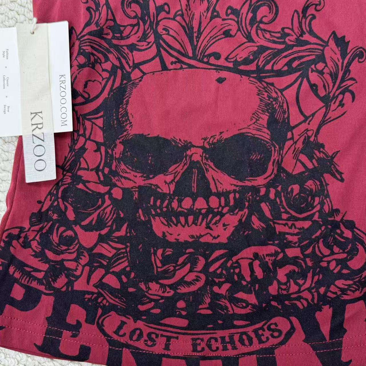 Y2K Skull Head Necklace T-Shirt