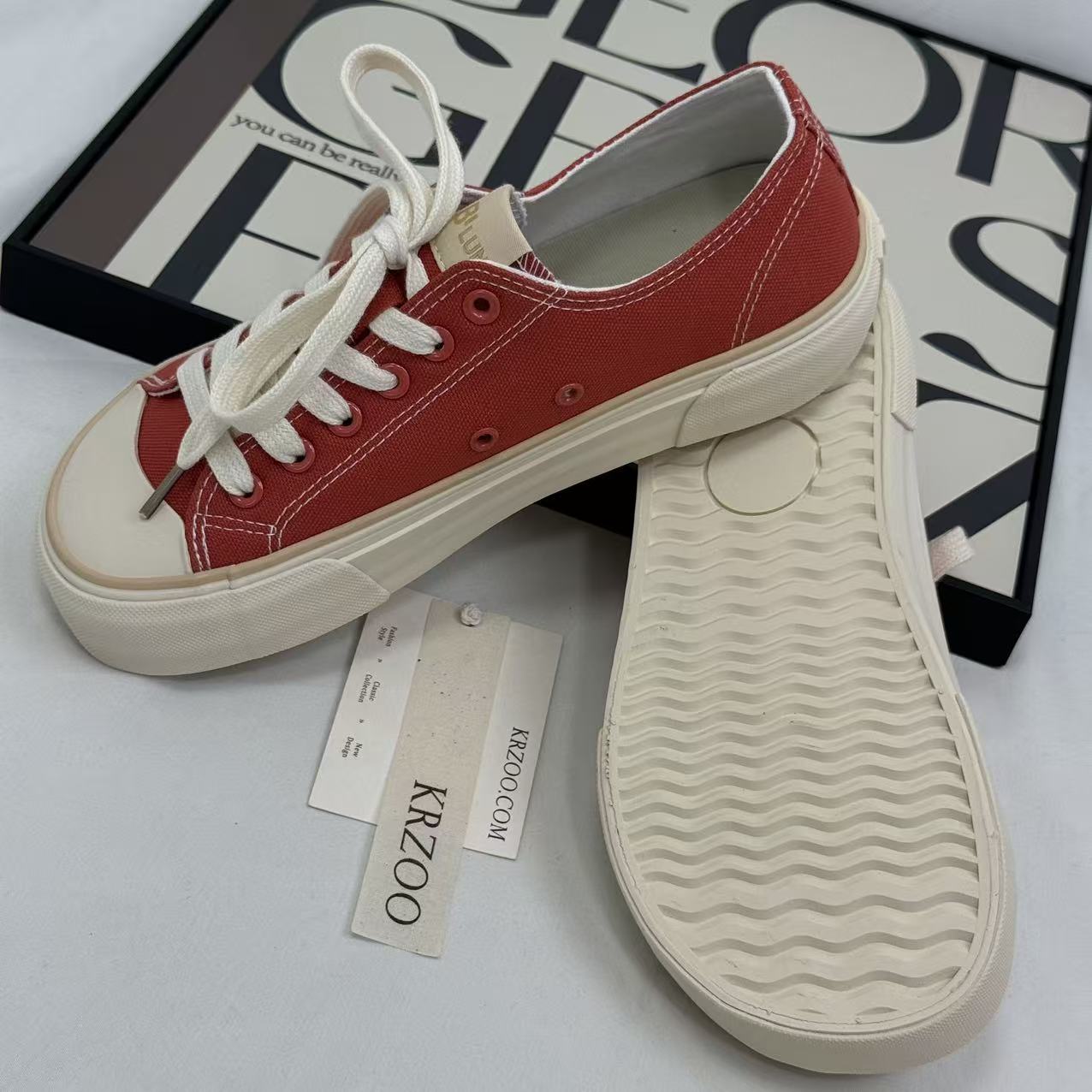 Big-head canvas thick-soled round-toe shoes