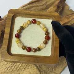 Earth Tone Crystal Beaded Bracelet, Attract Good Luck & Positive Energy