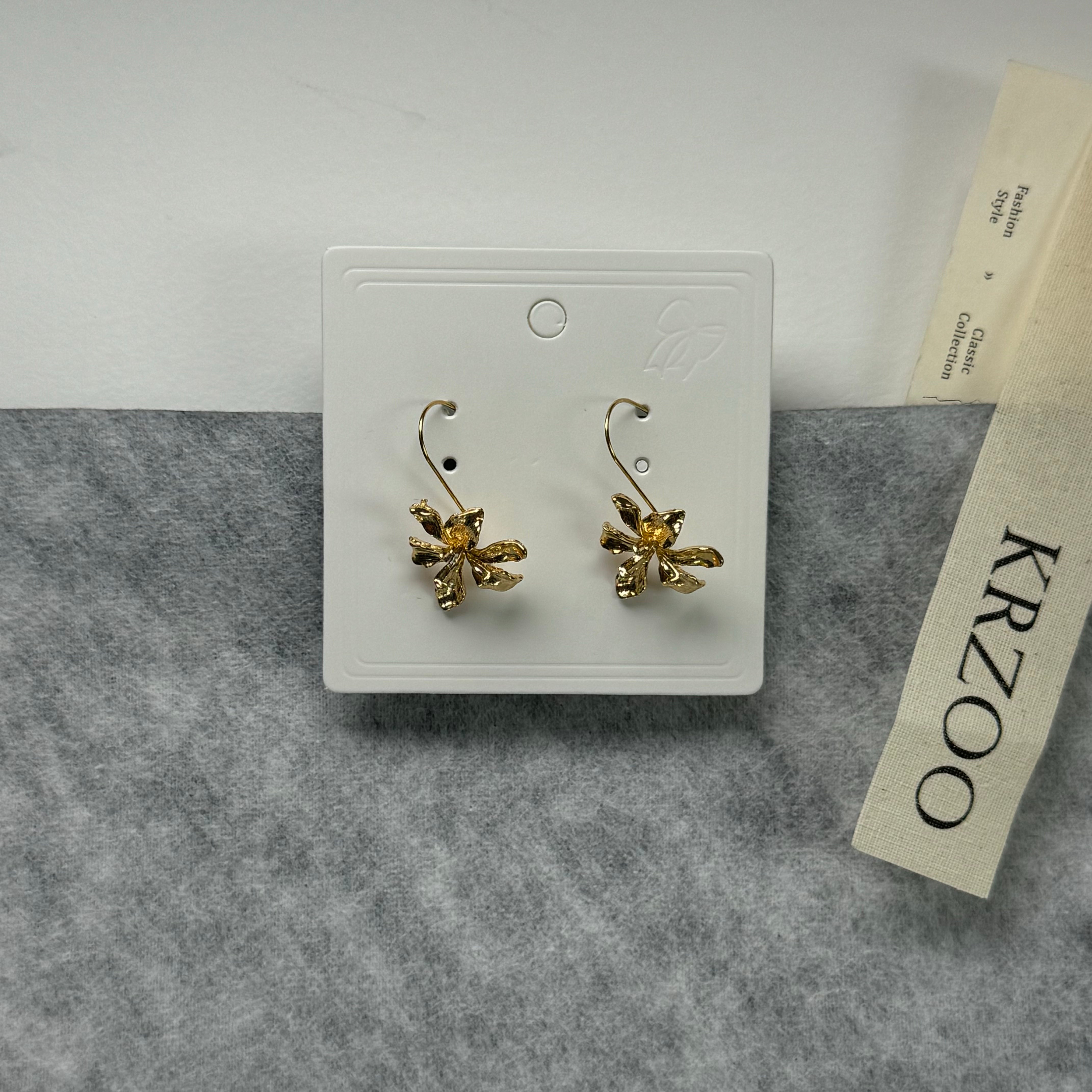 Iris flower stud earrings