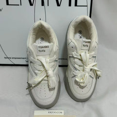 Chunky-Sole White Casual Sneakers