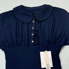 Ruffled hemmed shoulder-sleeved dress