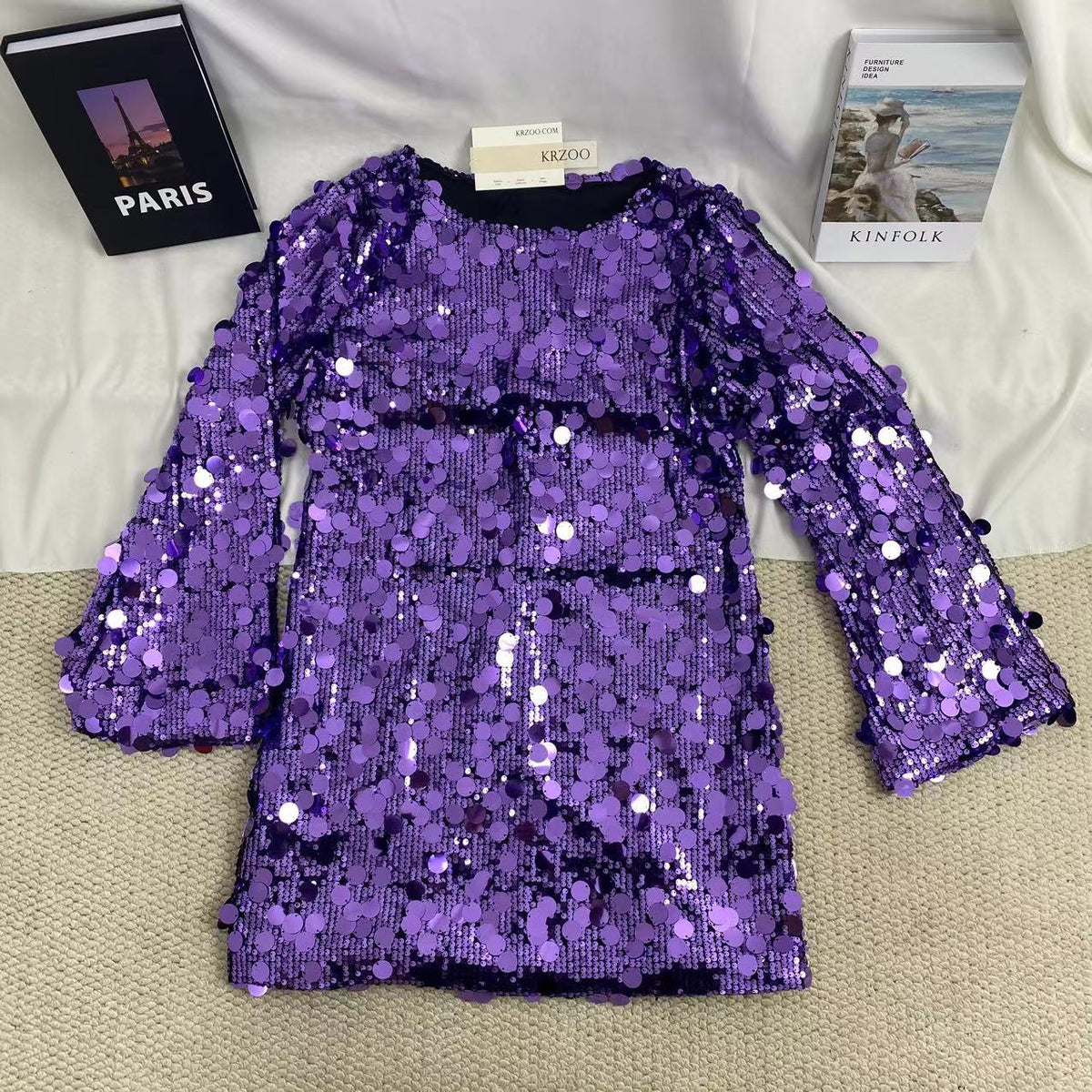 Short Dress With Large Sequins