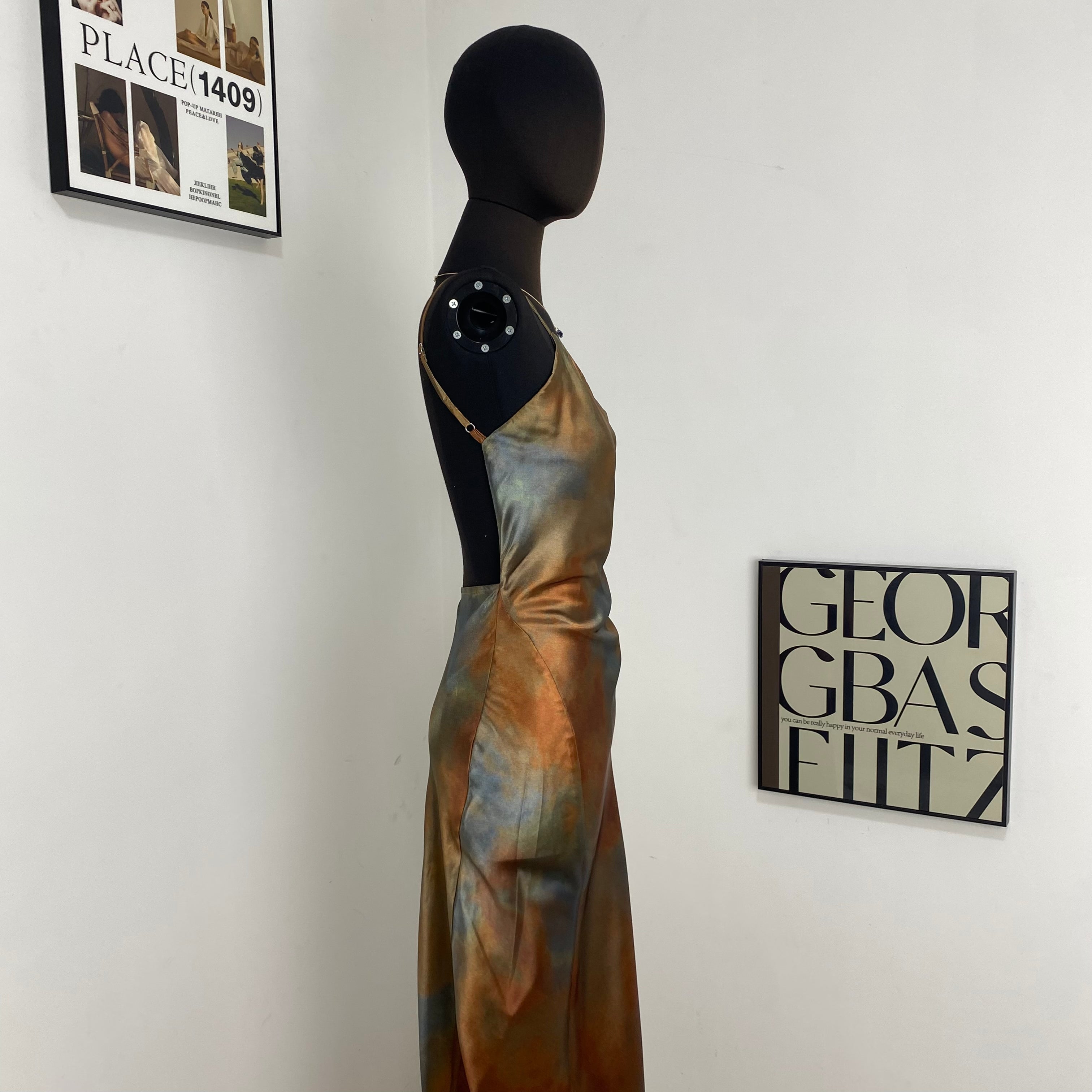 Rainbow Print Slip Dress