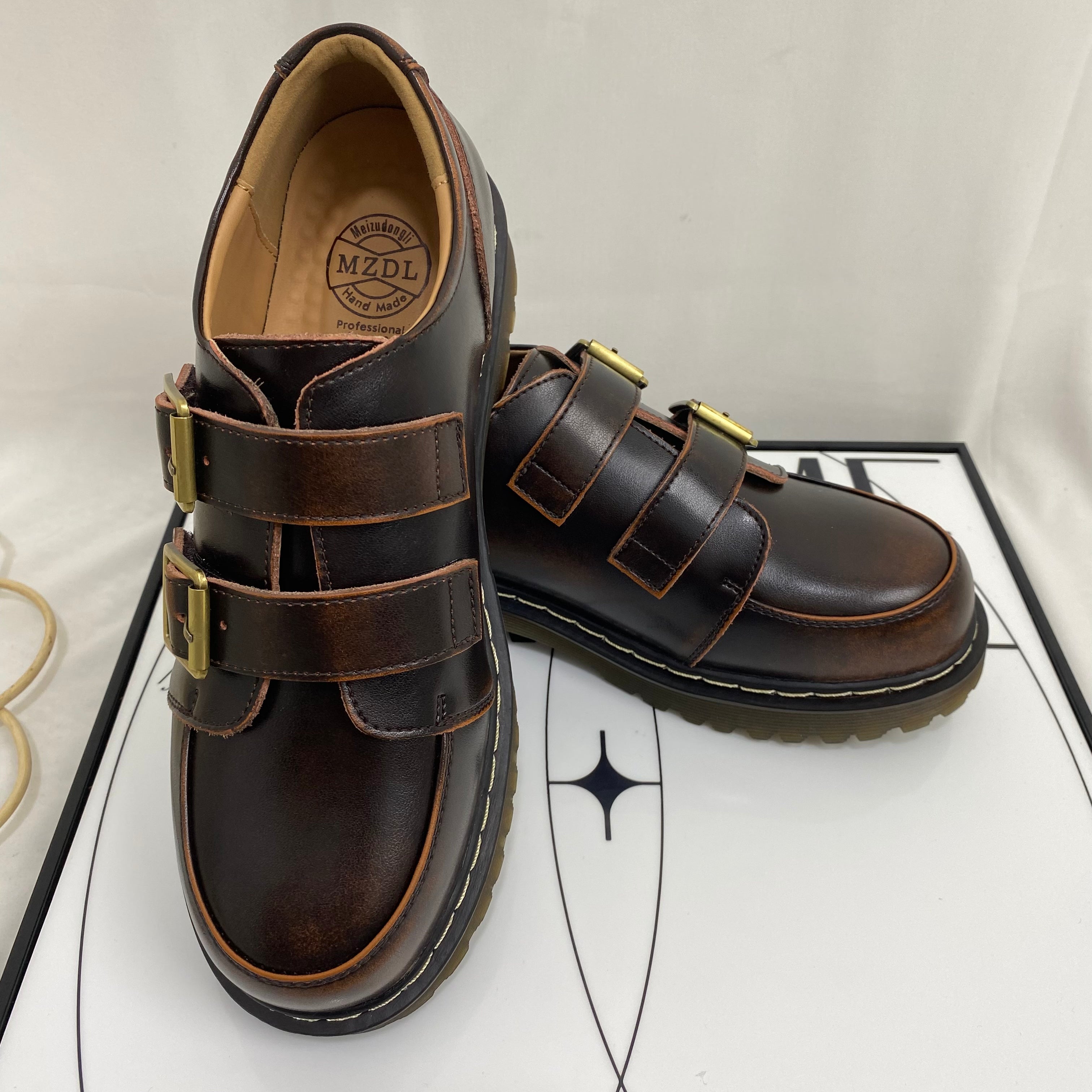 British-Style Big-Toed Leather Shoes