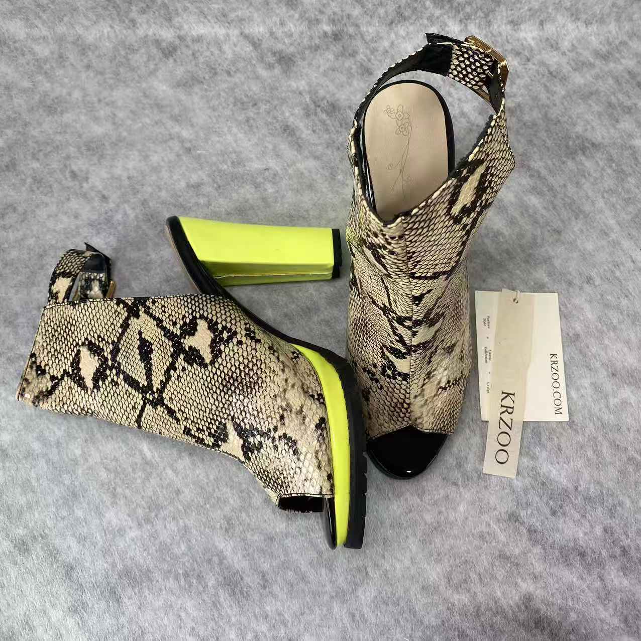 Leopard print waterproof platform high heel