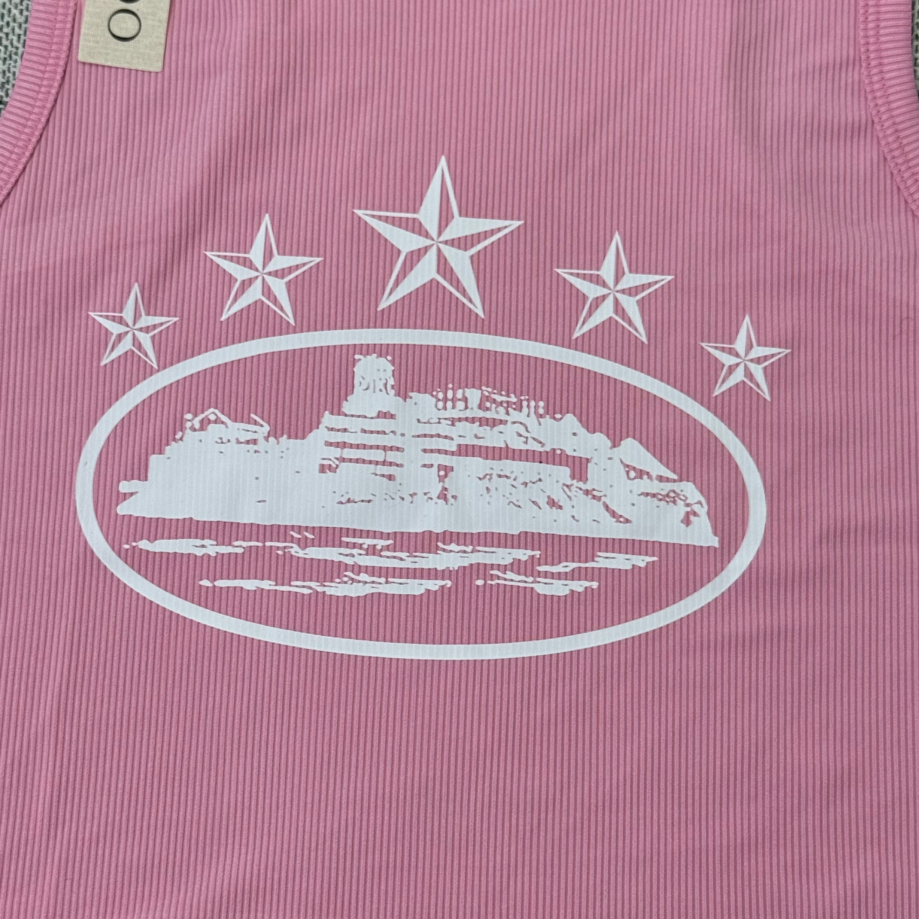 Strap-printed sports tank top