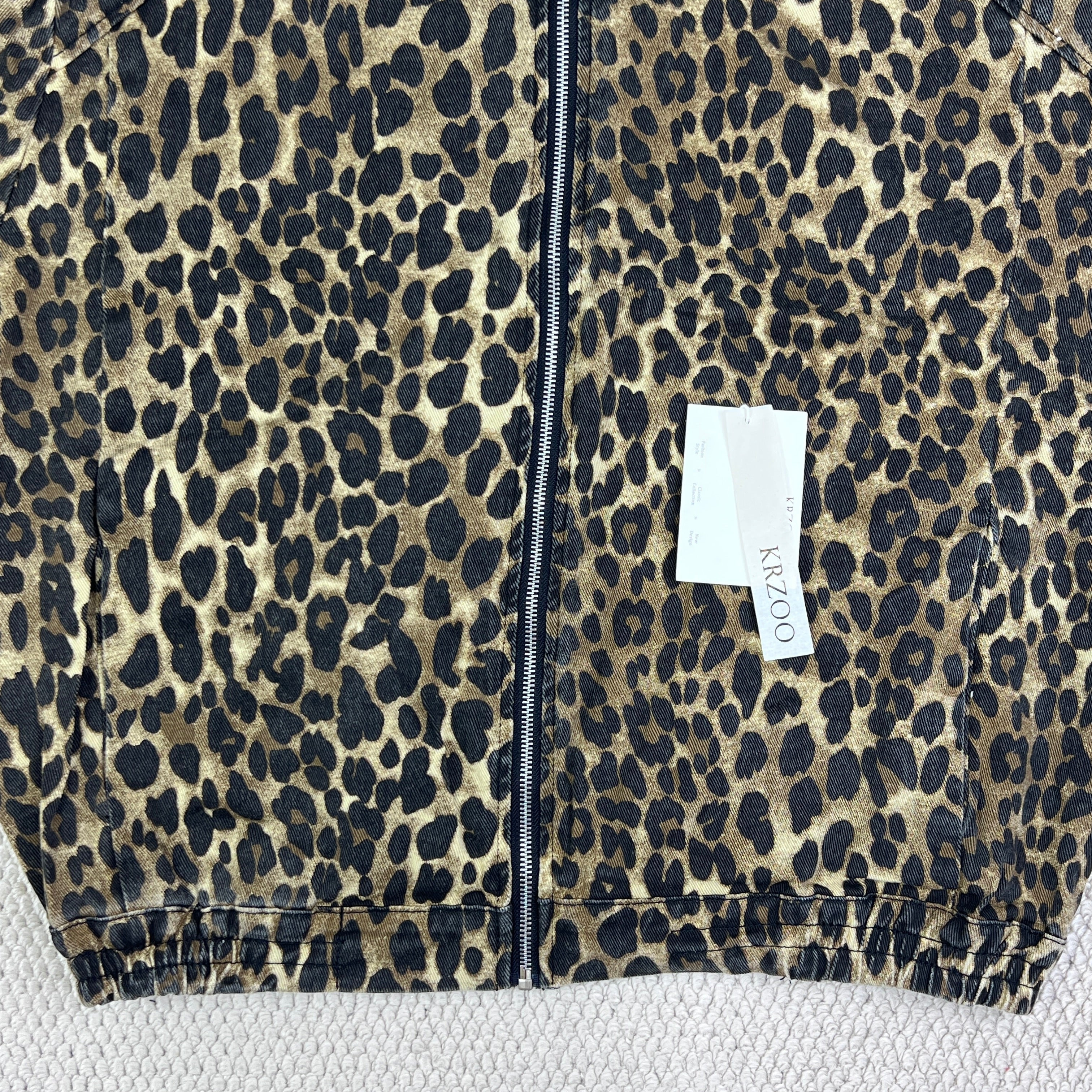 Leopard print collar jacket