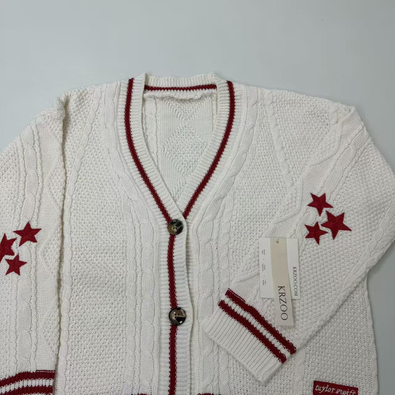 Knitted single-button pullover sweater