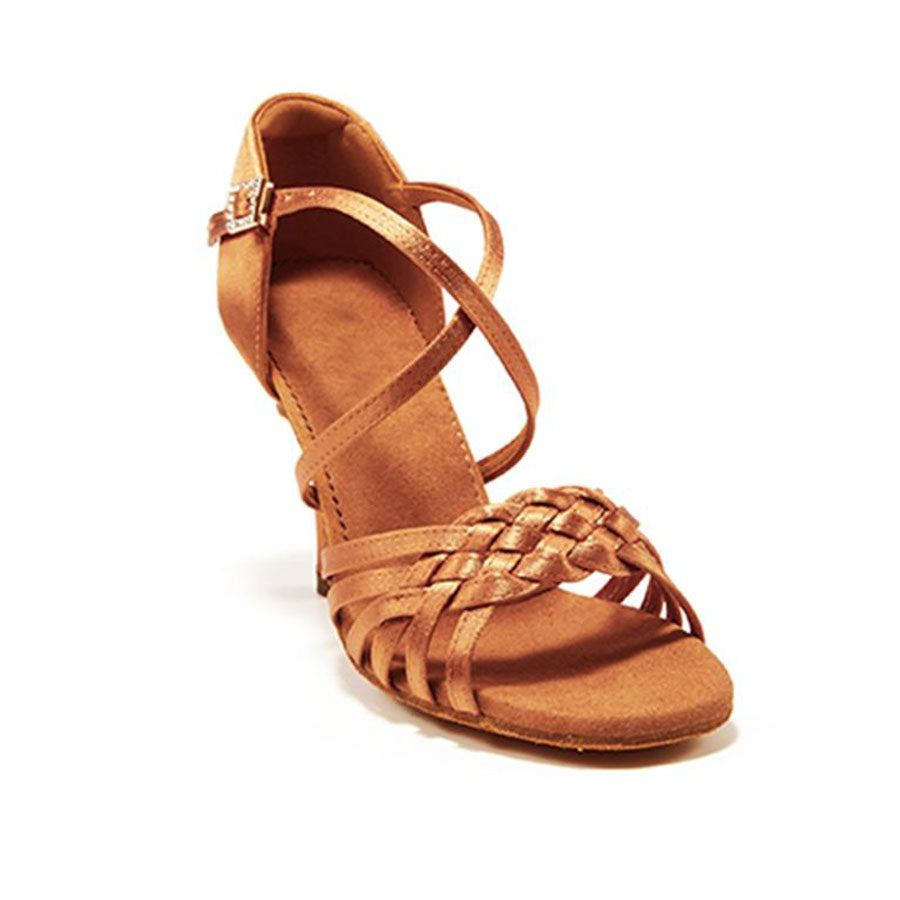 Women's Satin Customized Heel Ballroom Dance Shoes Latin Shoes