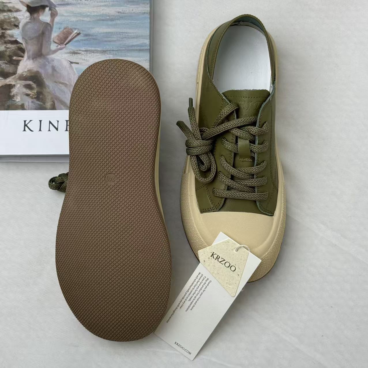 Green Chunky-Soled Casual Shoes