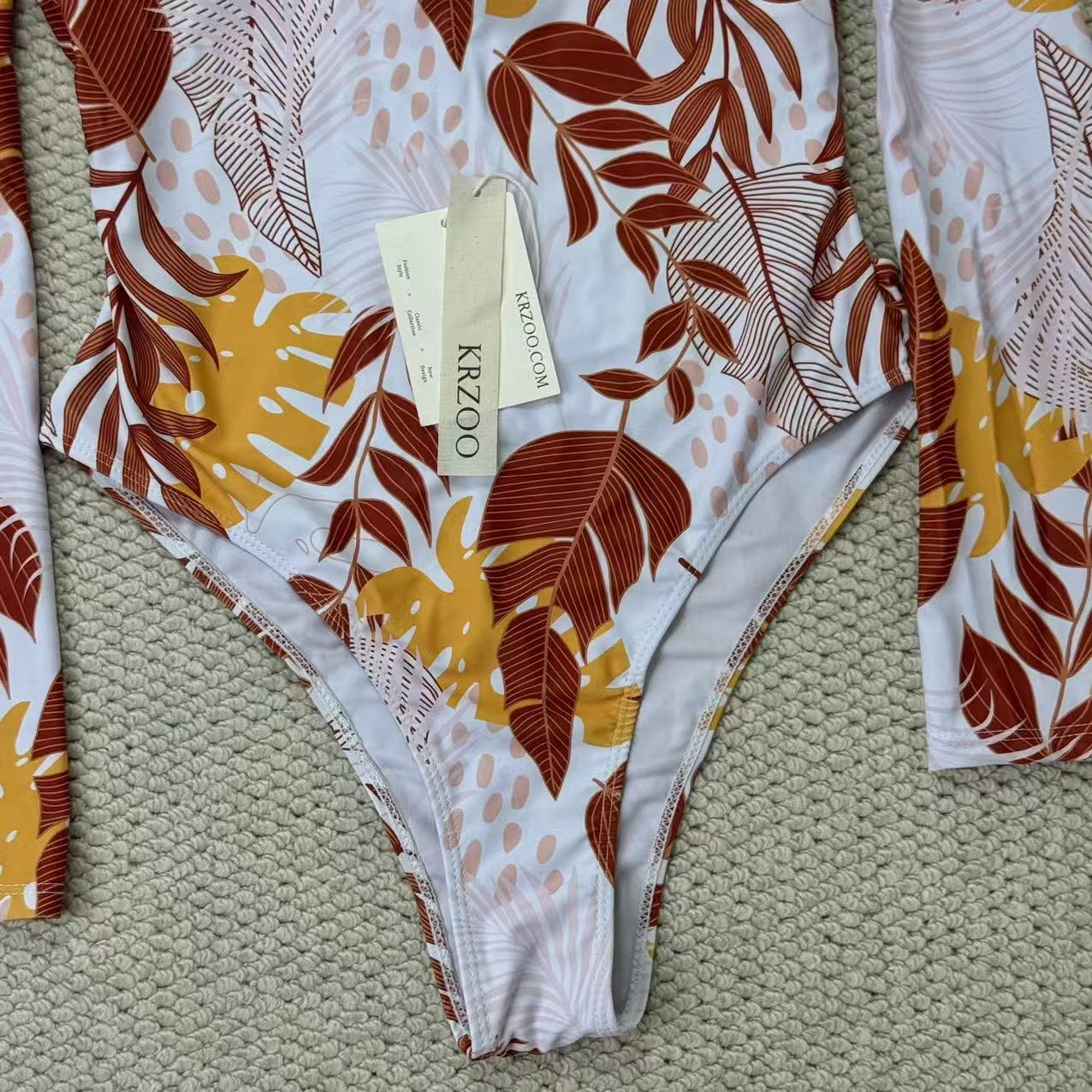 Printed sequin necktie swimming suit set