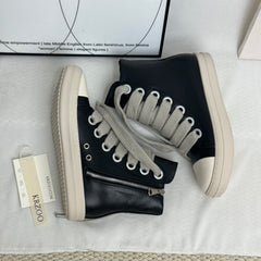 High-top zipper round-toe thick heel