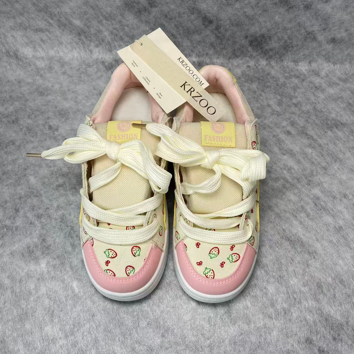 Multi-color strawberry printed loafers