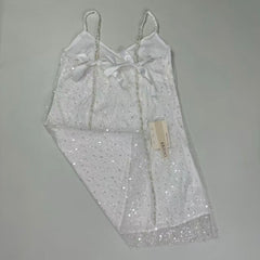 Strap sequined belt cinched A-line dress