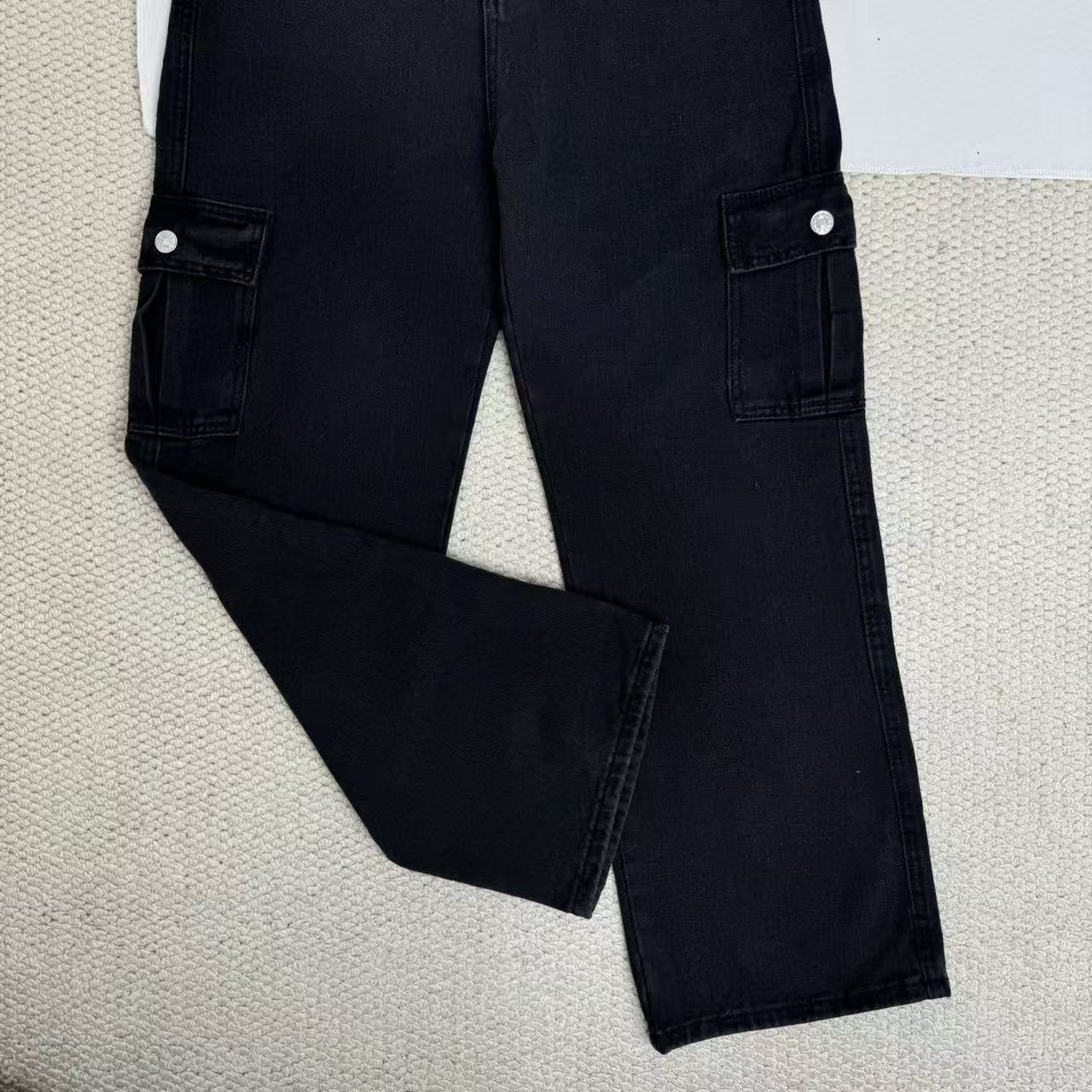 Stacked Straight-Leg Cargo Pants