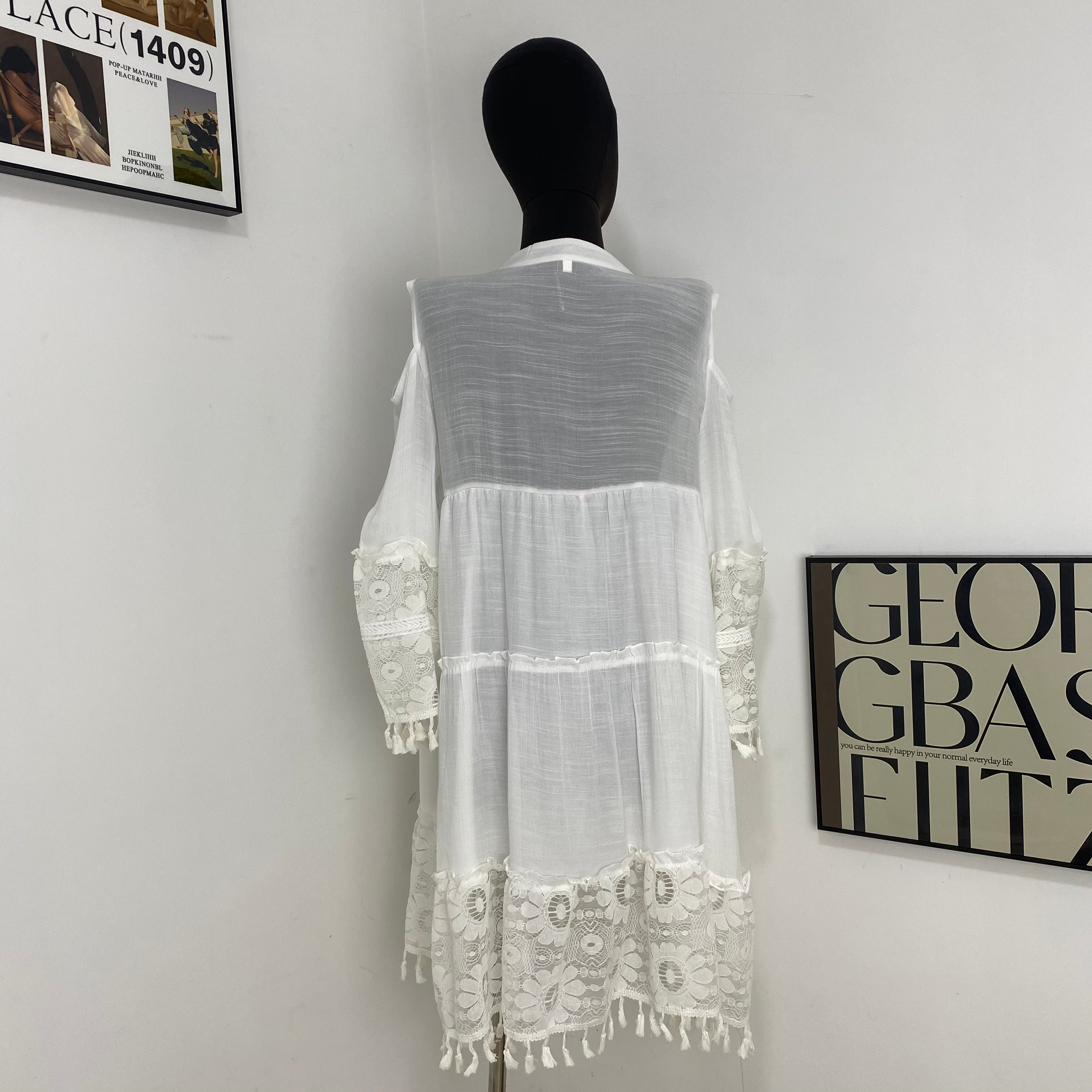 Sweet Lace Tassel Dress