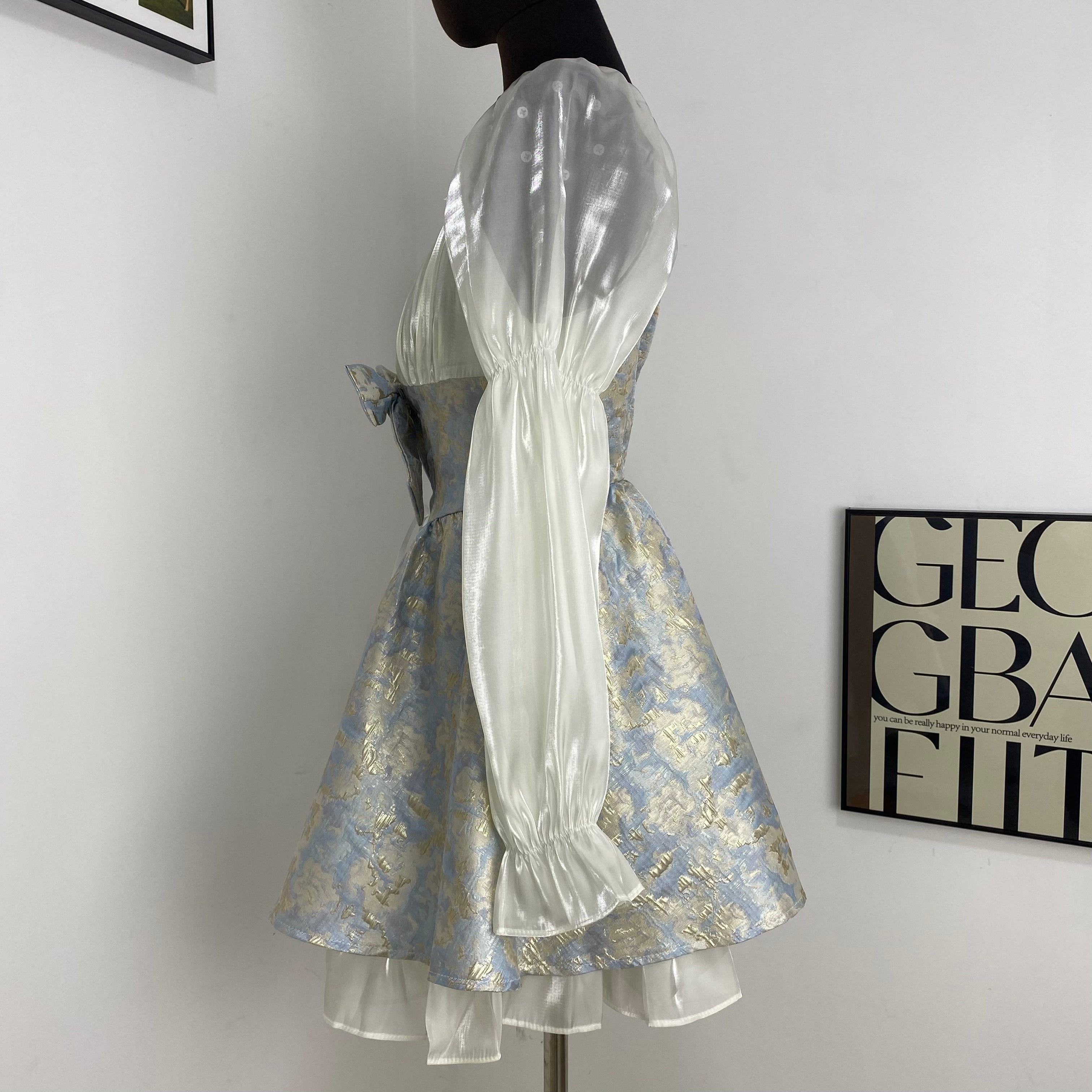 Gorgeous Slim Blue Morpho Dress