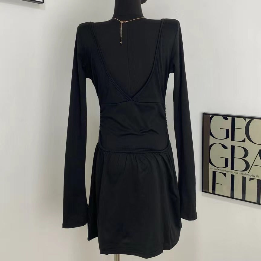 Backless V-neck Dress