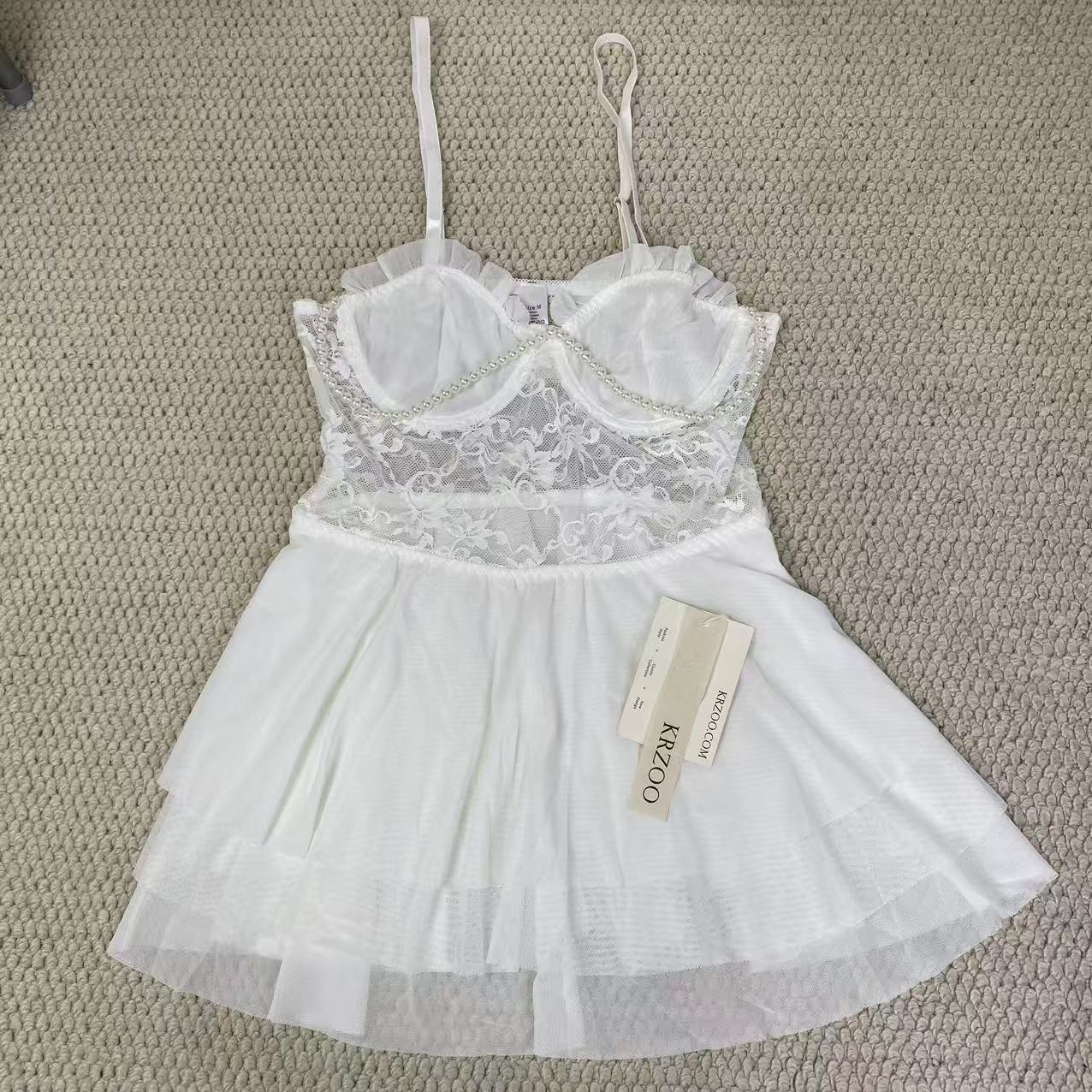 French-style lace halter dress set
