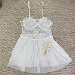 French-style lace halter dress set