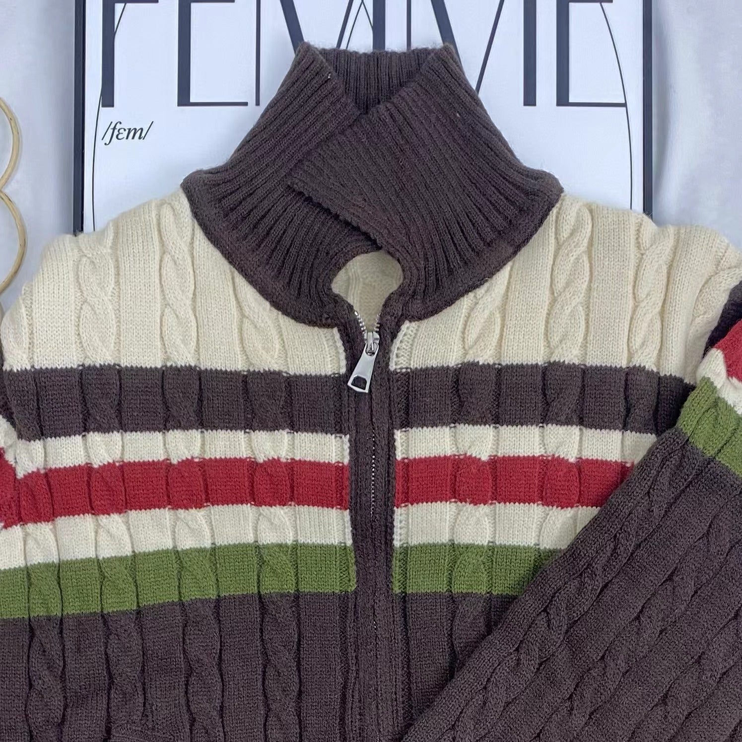 Striped Double-Zip Jacket