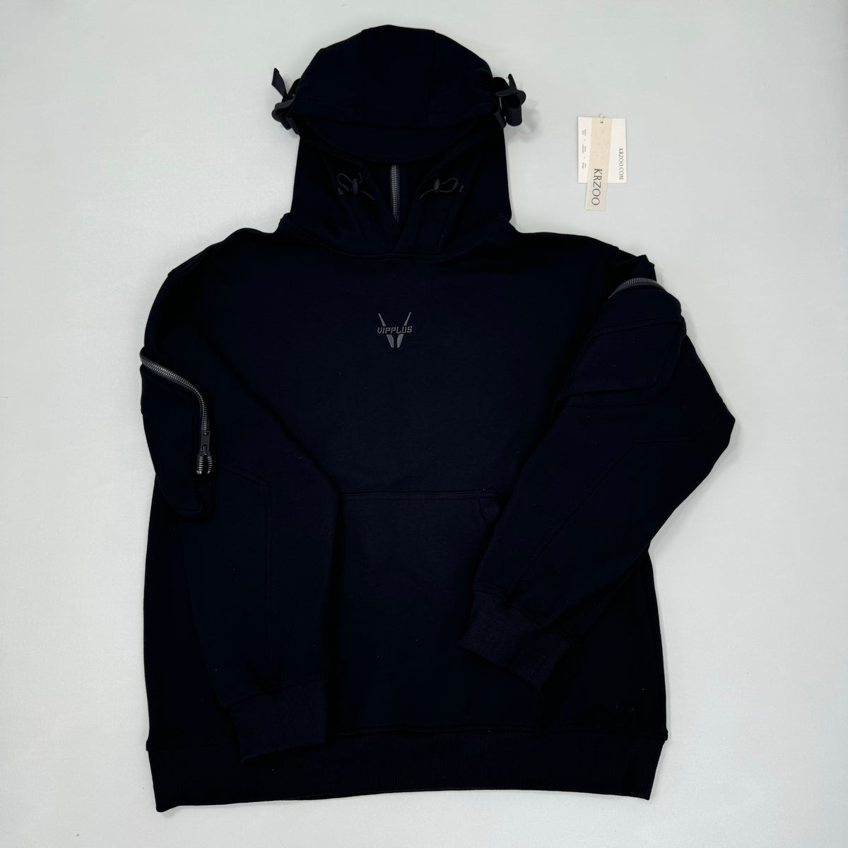 Functionalist face mask hooded sweatshirt