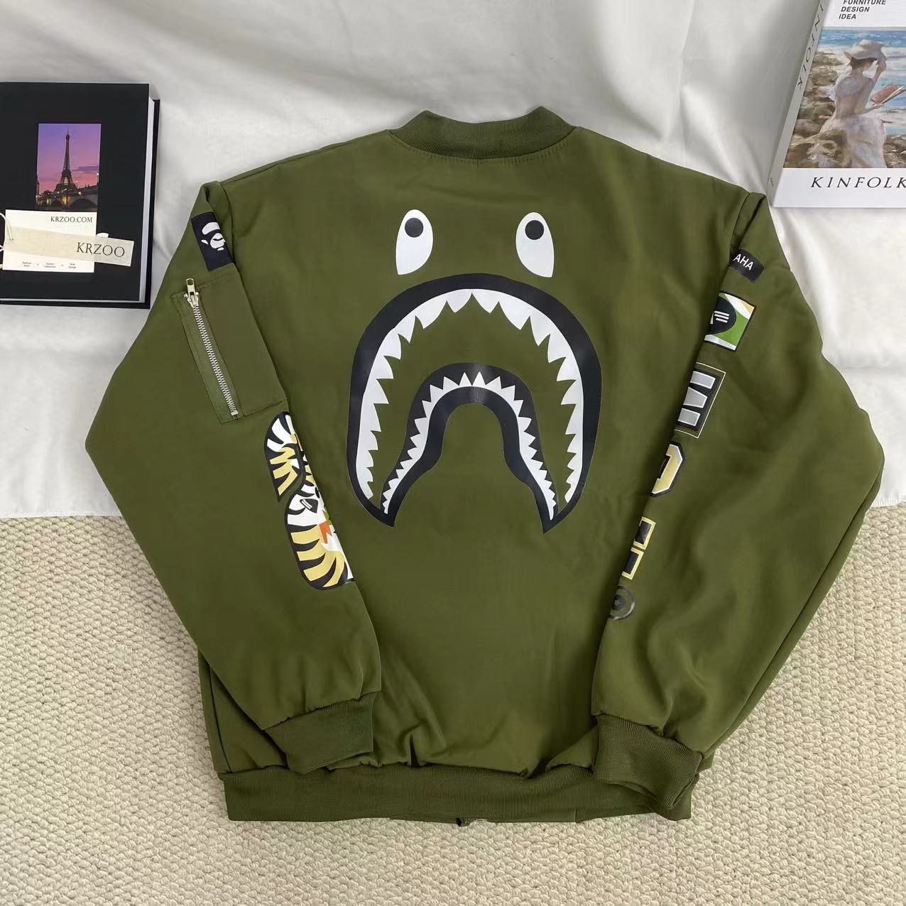 Shark Mouth Print Jacket