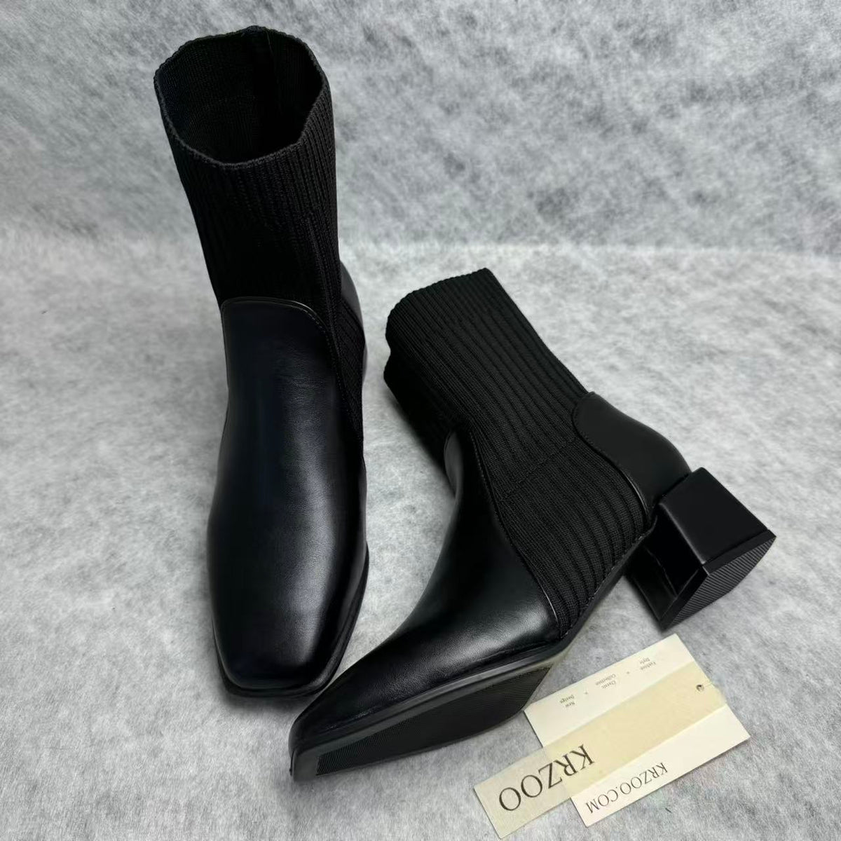 Knitted socks with elastic boots