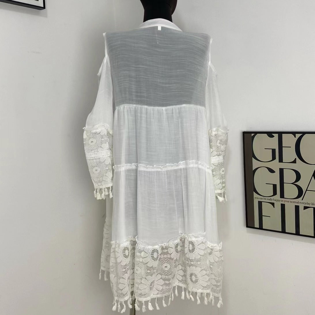 Sweet Lace Tassel Dress