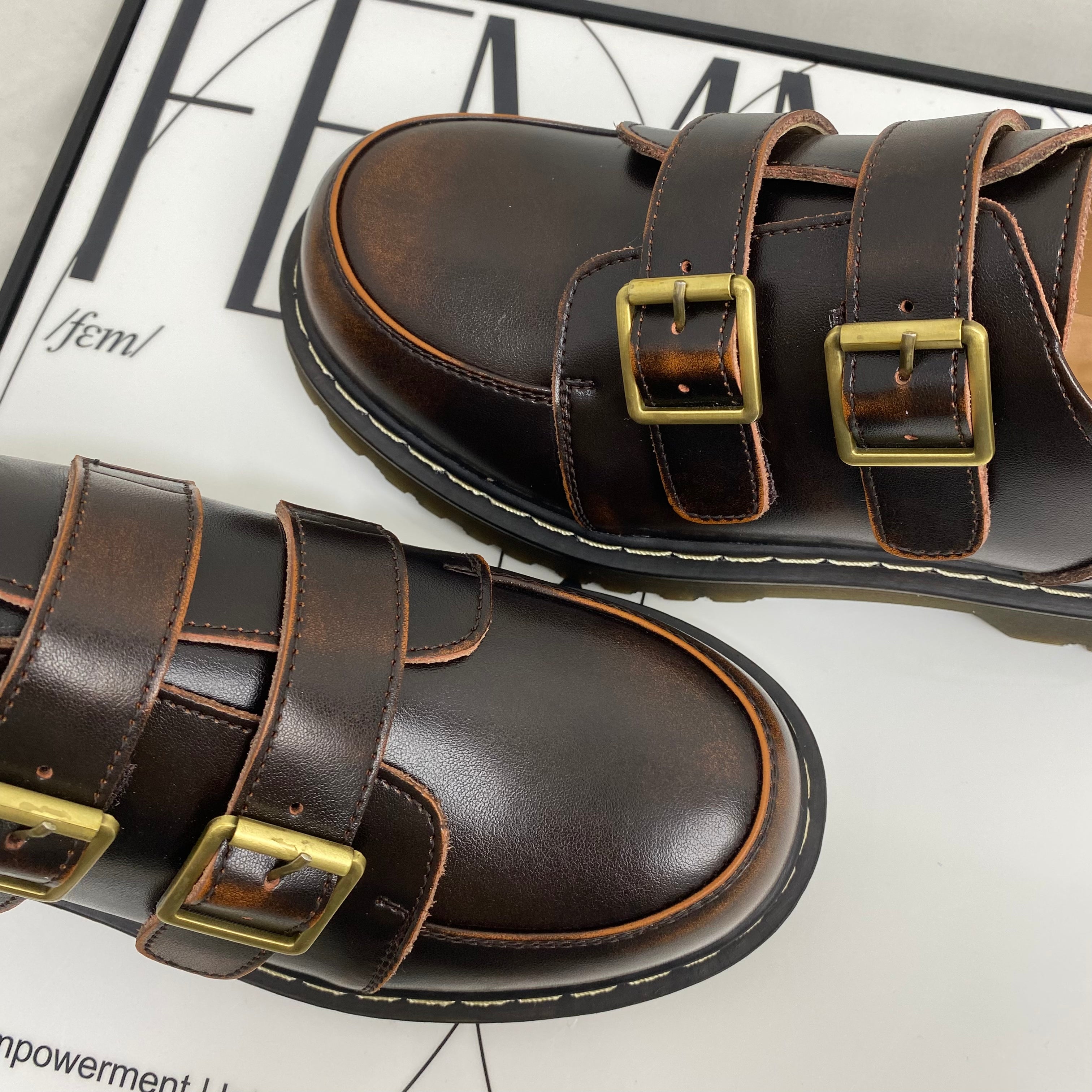 British-Style Big-Toed Leather Shoes