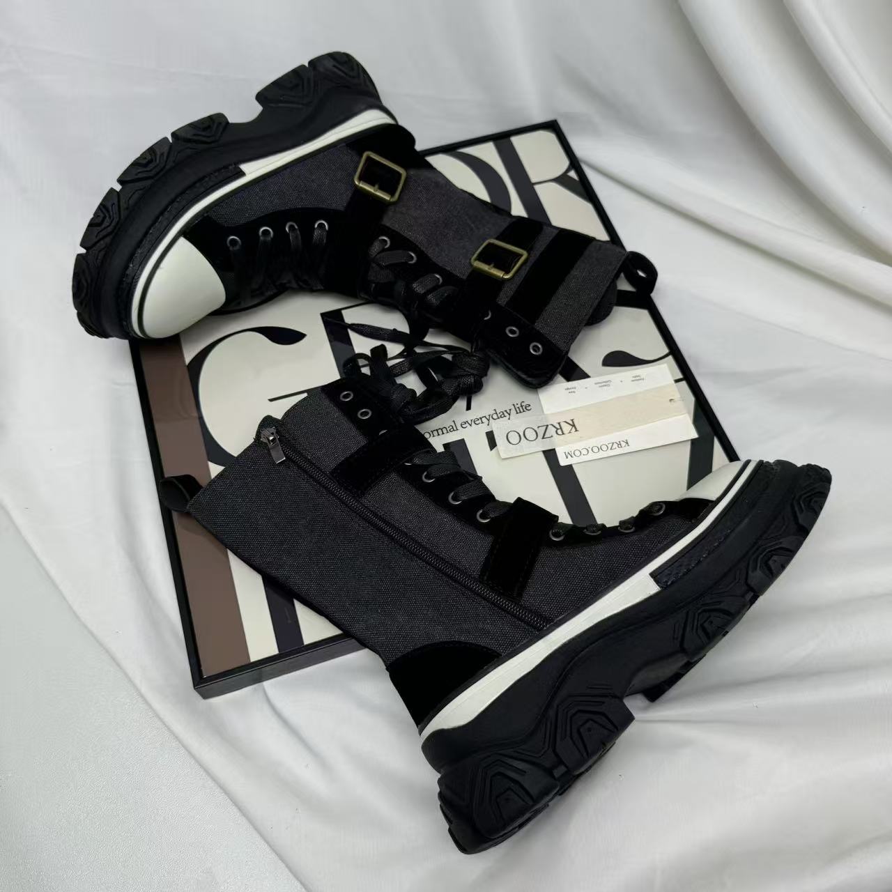 Low side zipper high-top knight boots