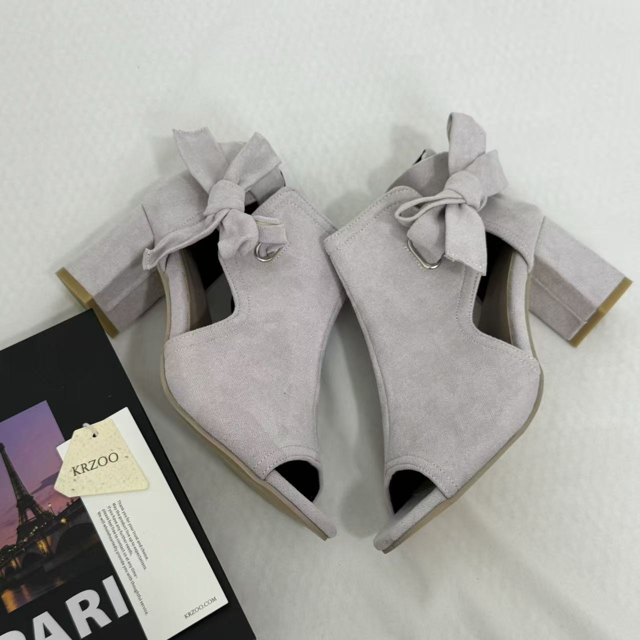 Side-Cutout Lace-Up Block-Heel Sandals