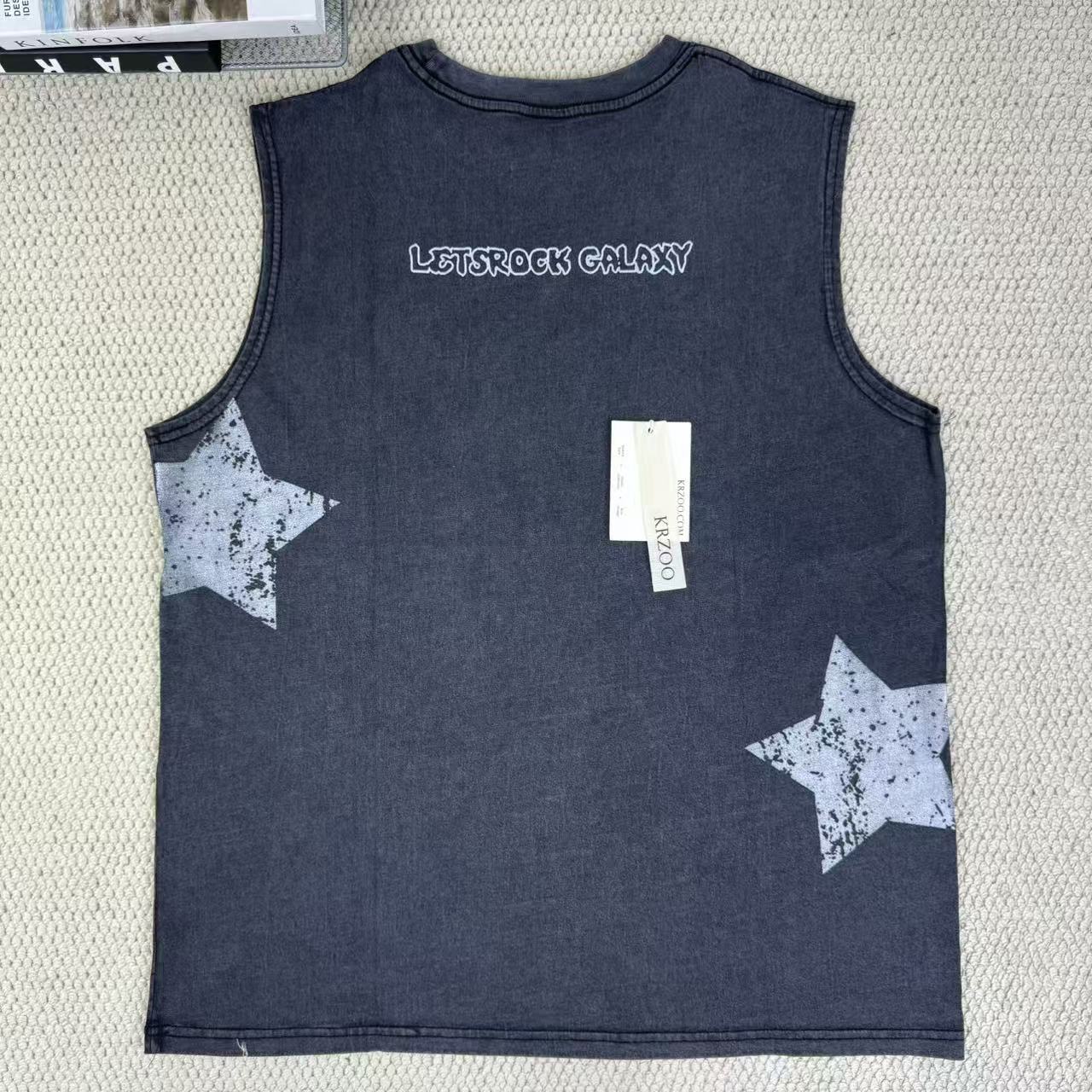 Star-shaped letter printed short-sleeved T-shirt